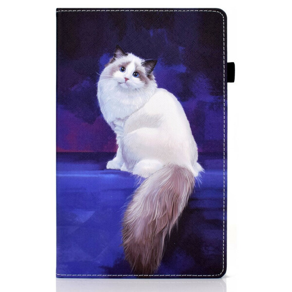 Samsung Galaxy Tab A7 Lite Tasche Katze Weiß