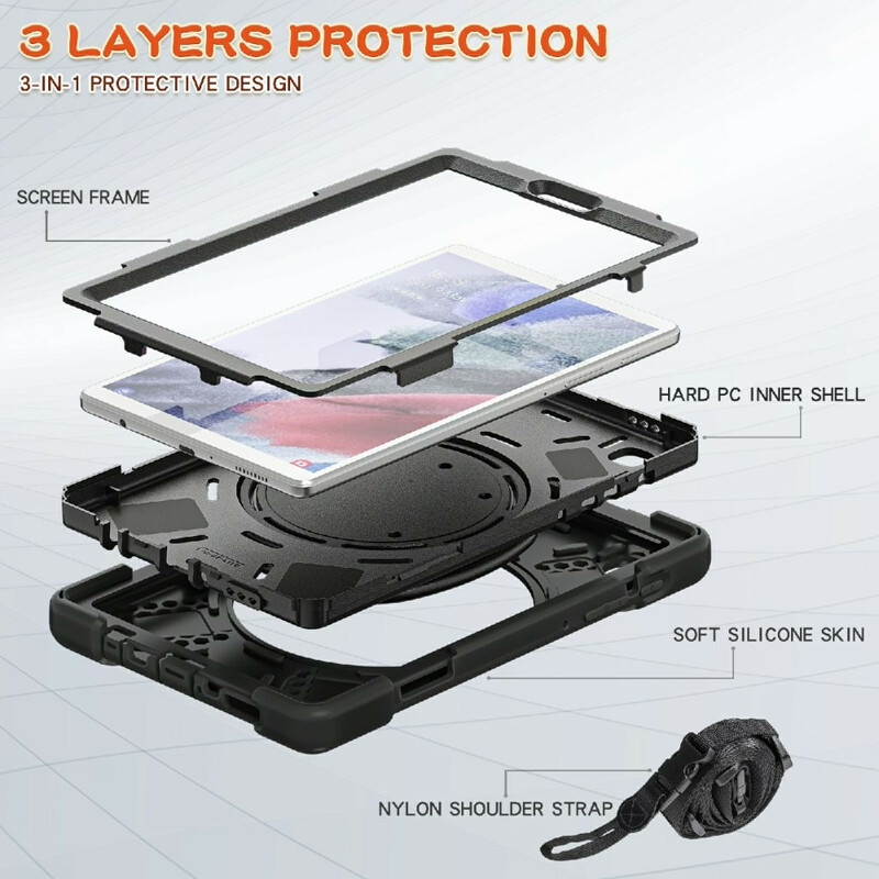 Samsung Galaxy Tab A7 Lite Multi-Funktions-Cover mit Schulterriemen