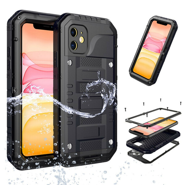 iPhone 11 Wasserdichtes Cover Gehärtetes Glas und Metall