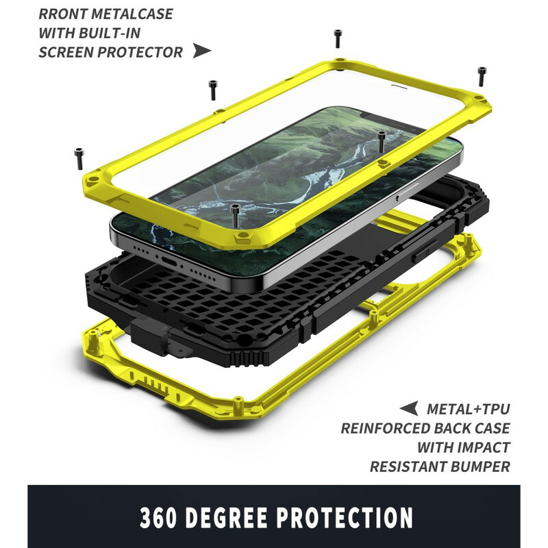 iPhone 12 Mini Wasserdichtes Cover mit Halterung R-JUST