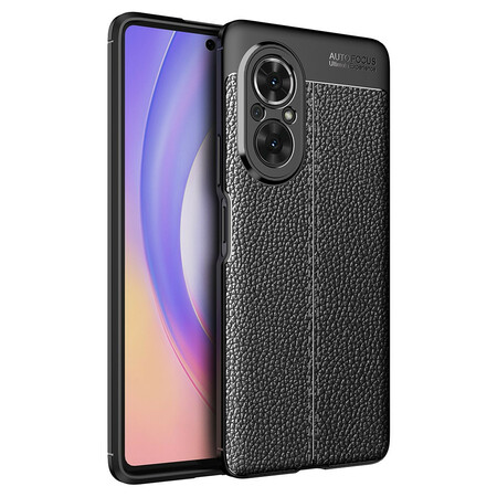 Honor 50 Pro Cover Litschi-Leder-Effekt Double Line