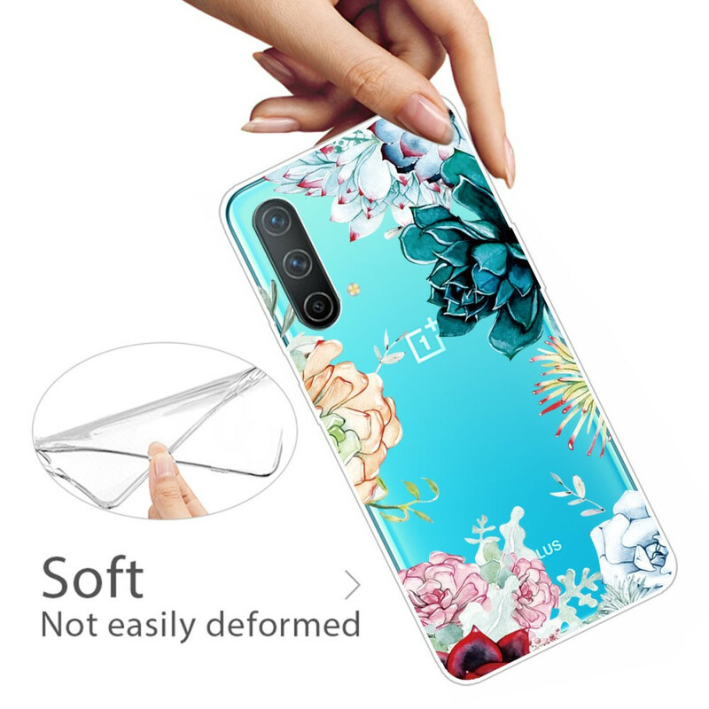 OnePlus Nord CE 5G Transparent Aquarell Blumen Cover