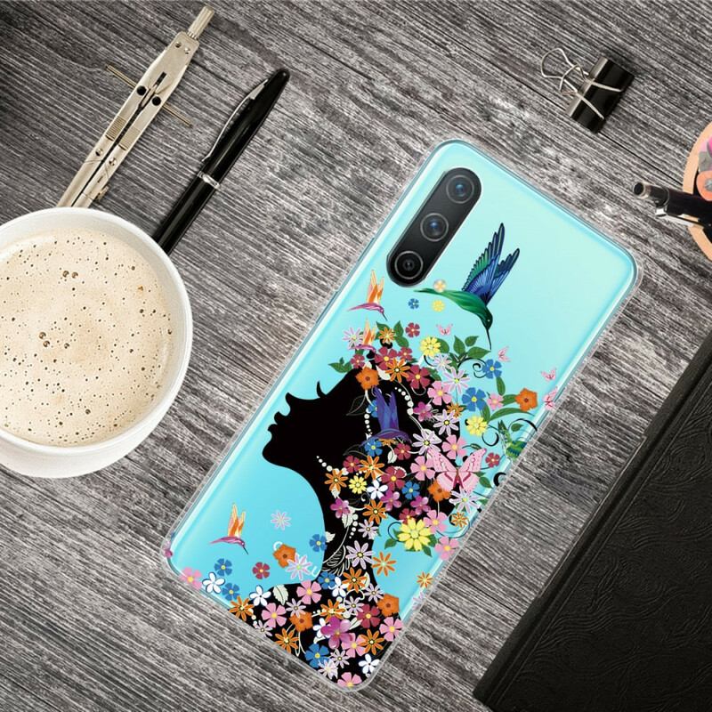 Cover OnePlus Nord CE 5G Transparent Haar Blume