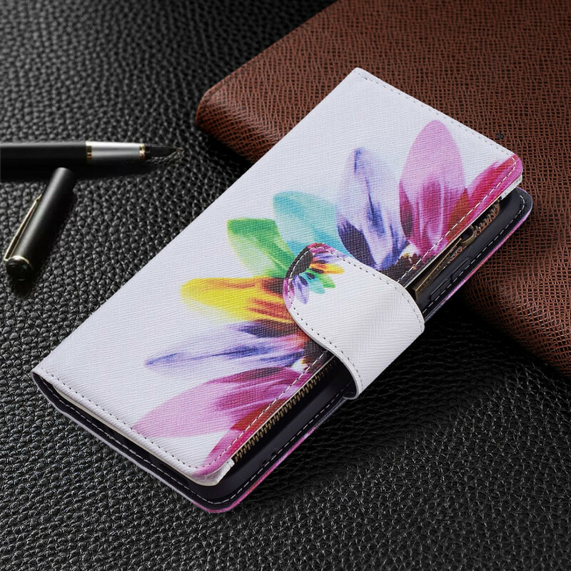 Xiaomi Redmi Note 10 / Note 10s 9 Tasche mit Reißverschluss Blume