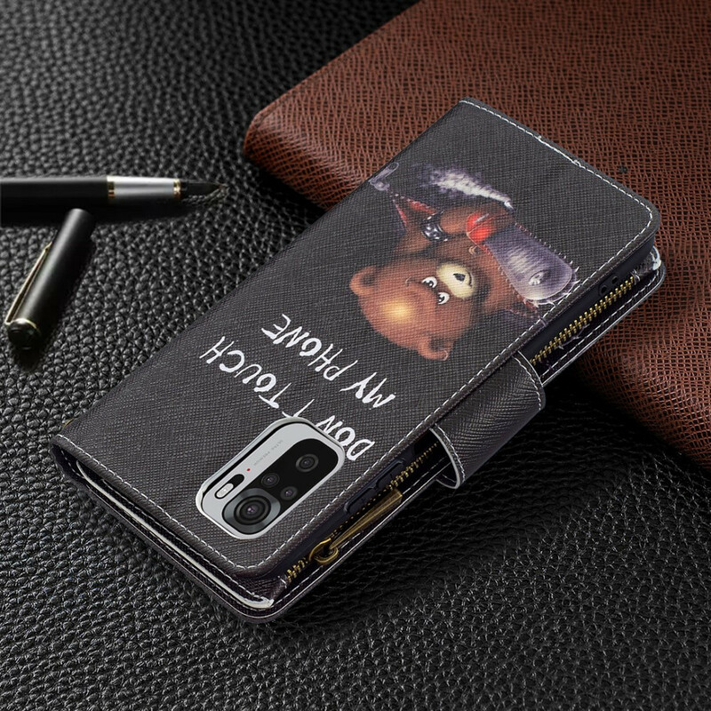 Xiaomi Redmi Note 10 / Note 10s Tasche mit Reißverschluss Bär