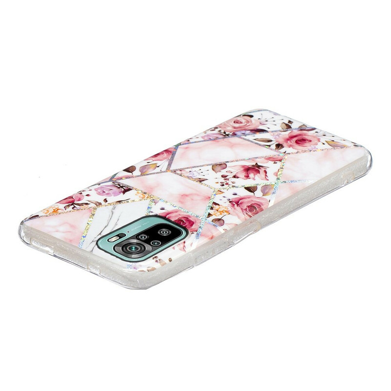 Xiaomi Redmi Note 10 / Note 10s Marmor Blumen Cover