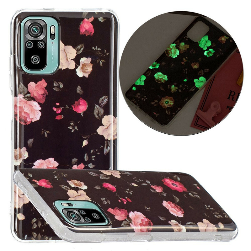 Xiaomi Redmi Note 10 / Note 10s Cover Liberty Flowers Fluoreszierend