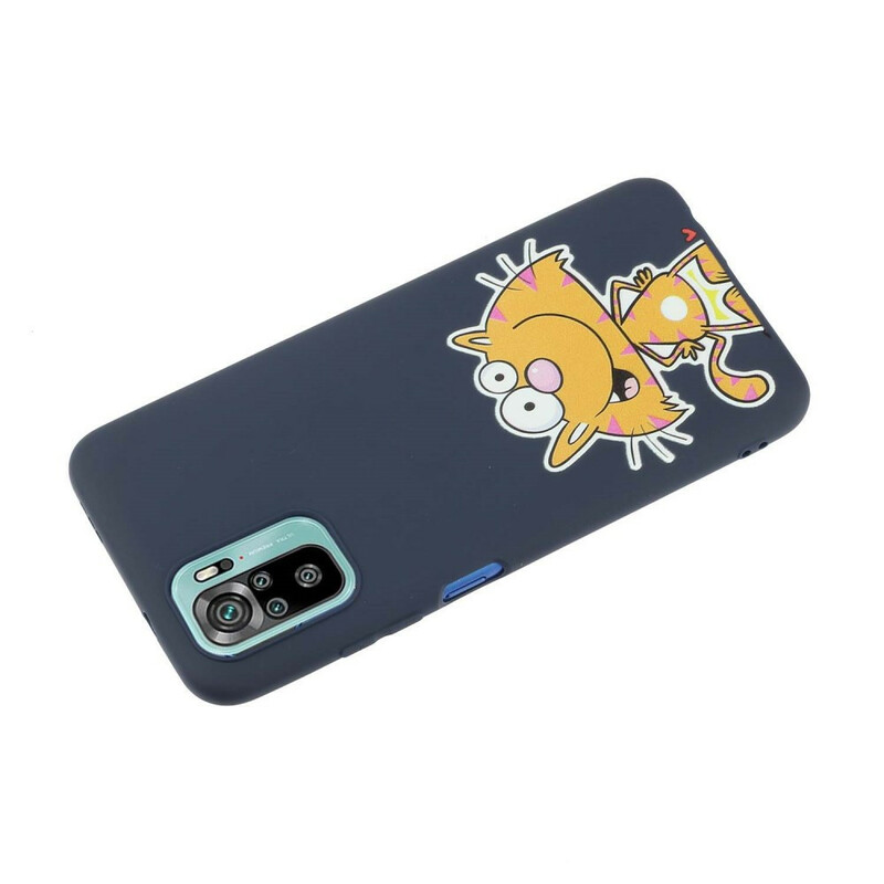 Xiaomi Redmi Note 10 / Note 10s Cover Katze mit RiemenKiss