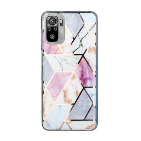 Xiaomi Redmi Note 10 / Note 10s Cover Marmor Geometrie Farbig