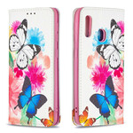 Flip Cover Samsung Galaxy A20e Bunte Schmetterlinge
