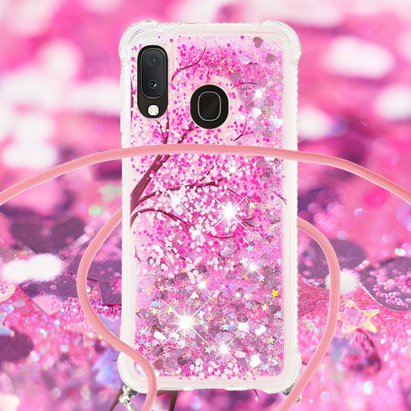 Samsung Galaxy A20e Kordel Glitter Baum Cover