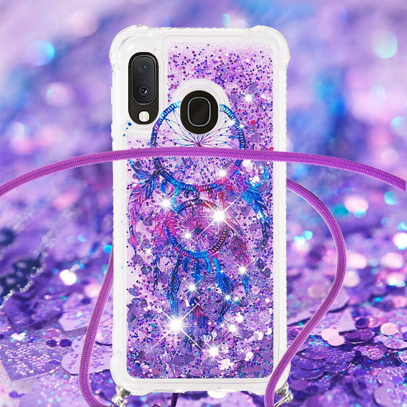 Samsung Galaxy A20e Kordel Glitzer Traumfänger Cover