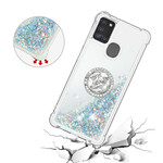 Samsung Galaxy A21s Glitter Cover mit Ringhalter