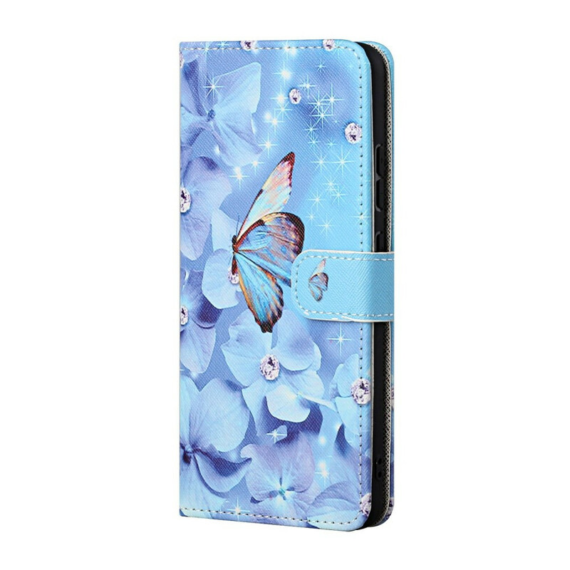 Xiaomi Redmi Note 10 5G / Poco M3 Pro 5G Hülle Schmetterlinge mit Riemen