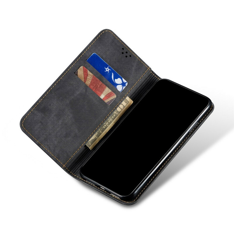 Flip Cover Xiaomi Redmi Note 10 5G / Poco M3 Pro 5G Stoff Jeans