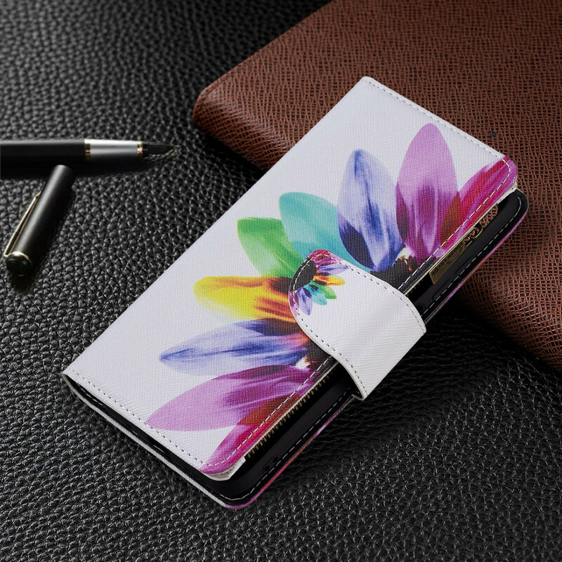 Xiaomi Redmi Note 10 5G / Poco M3 Pro 5G Tasche mit Reißverschluss Blume