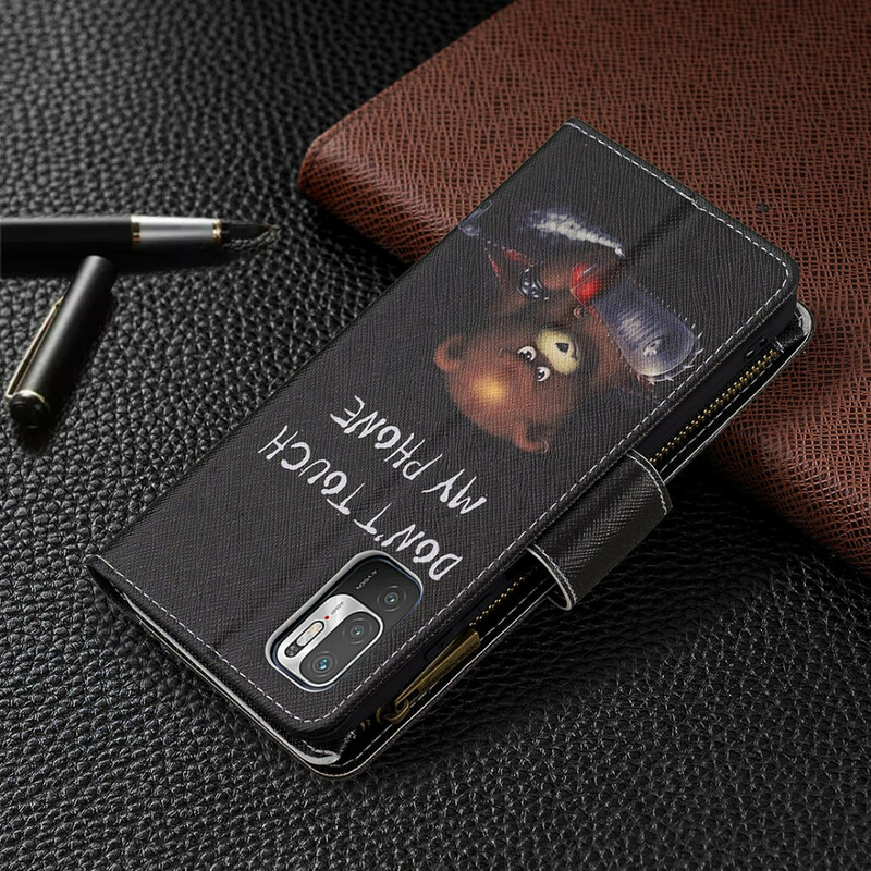 Xiaomi Redmi Note 10 5G / Poco M3 Pro 5G Tasche mit Reißverschluss Bär