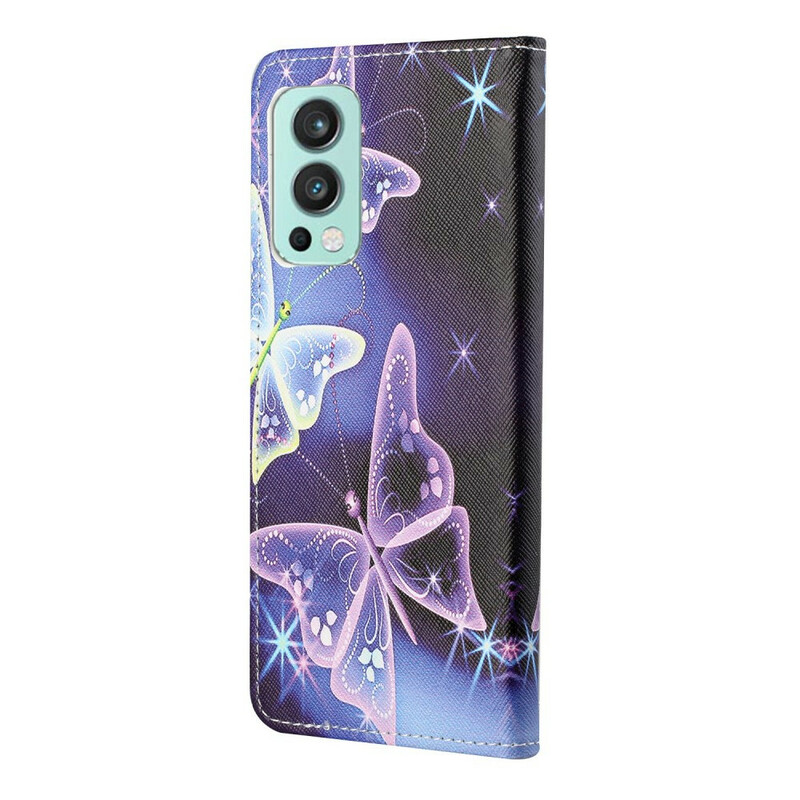 Hülle OnePlus Nord 2 5G Neon Schmetterlinge
