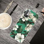 Xiaomi Redmi Note 10 5G / Poco M3 Pro 5G Cover Weiße Blumen Bemalt