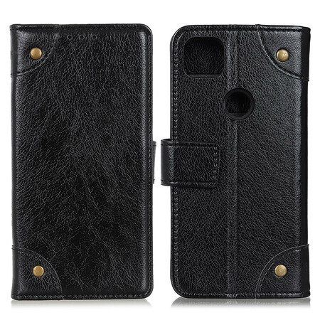 Hülle Google Pixel 5A 5G Style Leder Nappa Nieten Vintage
