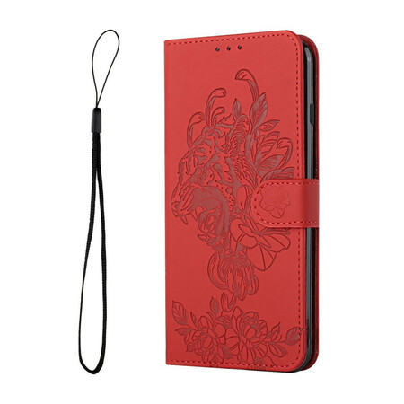 iPhone 12 Mini Tiger Barock Tasche mit Lanyard