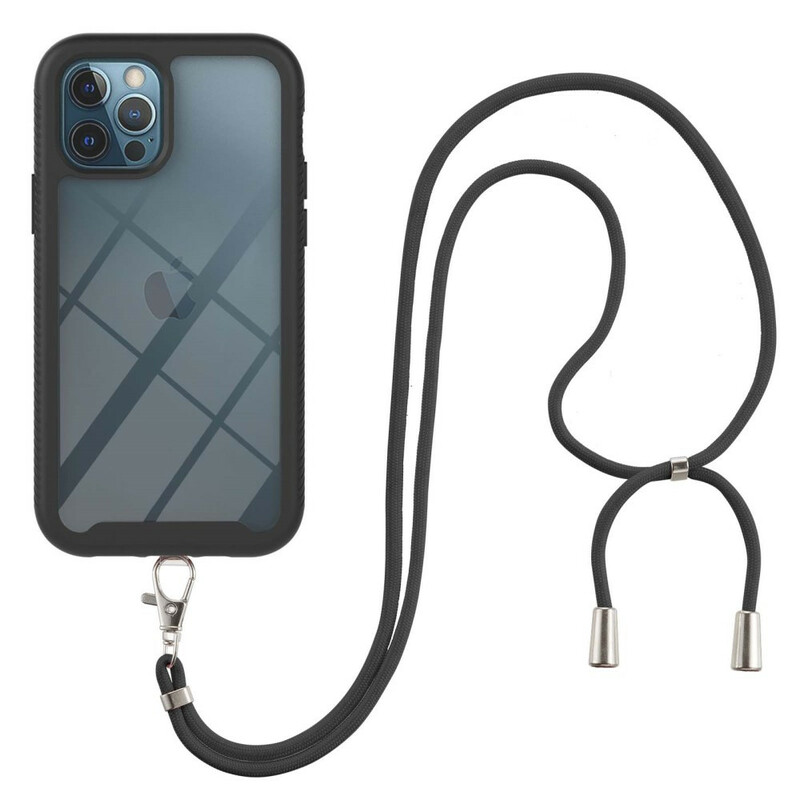 iPhone 12 / 12 Pro Hybrid Cover mit Kordel und farbigem Rand