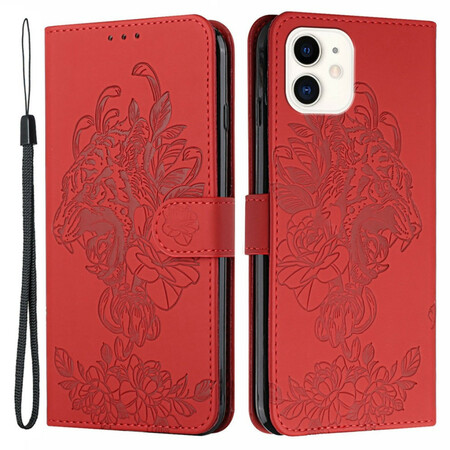 iPhone 12 / 12 Pro Hülle Tiger Baroque mit Riemen