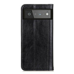 Flip Cover Google Pixel 6 Version Farbig Leder Gespalten