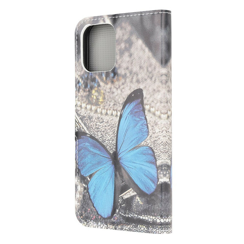 Hülle iPhone 13 Mini Schmetterling Blau