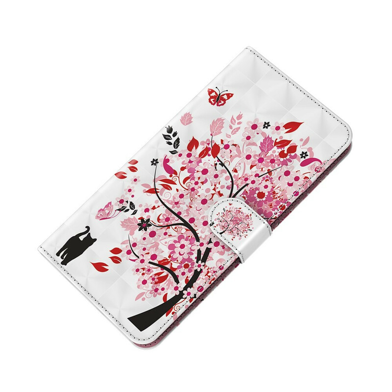 iPhone 13 Mini Hülle Rosa Baum und Schwarze Katze