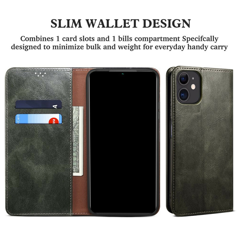 Flip Cover iPhone 13 Mini Kunstleder Gewachst Flip Cover iPhone 13 Mini Kunstleder Gewachst
