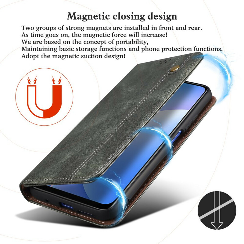Flip Cover iPhone 13 Mini Kunstleder Gewachst Flip Cover iPhone 13 Mini Kunstleder Gewachst