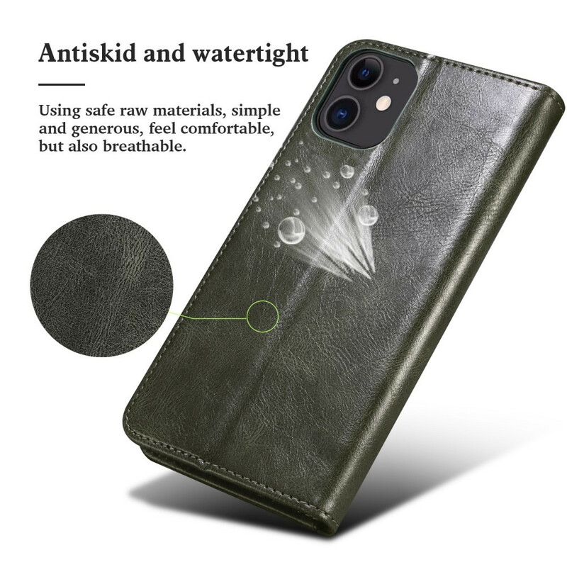 Flip Cover iPhone 13 Mini Kunstleder Gewachst Flip Cover iPhone 13 Mini Kunstleder Gewachst