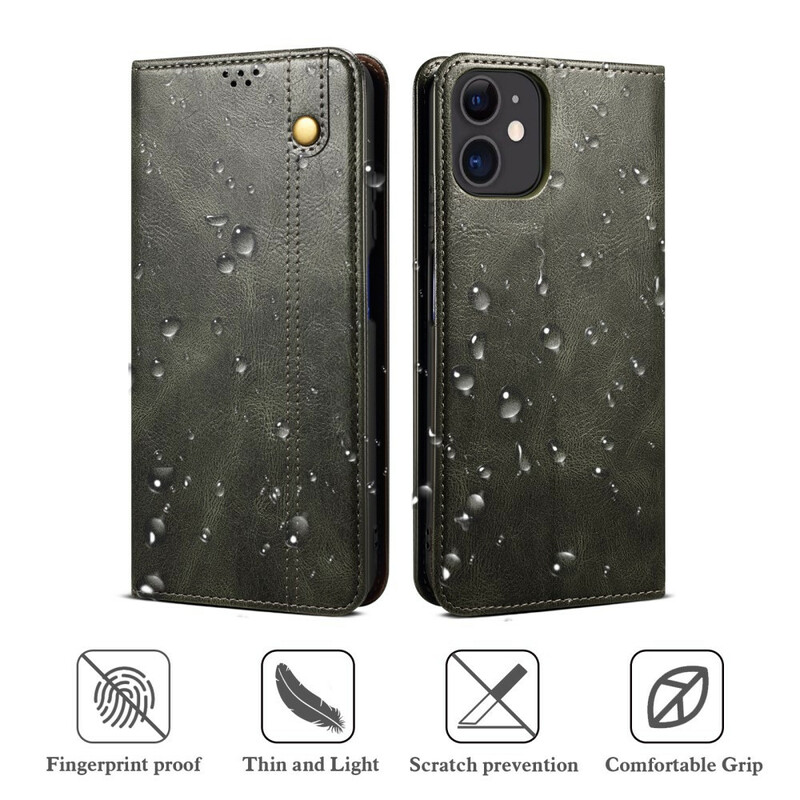 Flip Cover iPhone 13 Mini Kunstleder Gewachst Flip Cover iPhone 13 Mini Kunstleder Gewachst