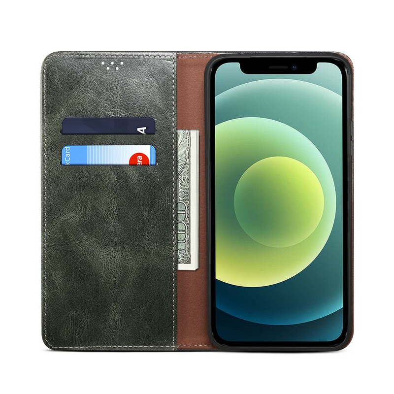 Flip Cover iPhone 13 Mini Kunstleder Gewachst Flip Cover iPhone 13 Mini Kunstleder Gewachst