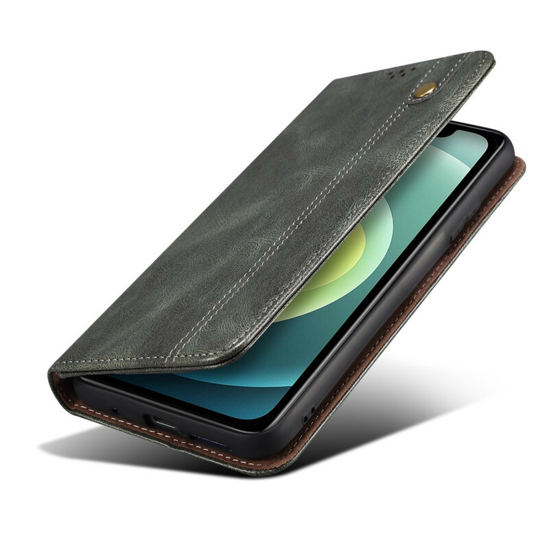 Flip Cover iPhone 13 Mini Kunstleder Gewachst Flip Cover iPhone 13 Mini Kunstleder Gewachst