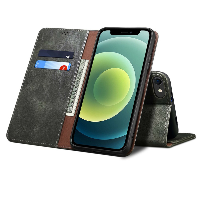 Flip Cover iPhone 13 Mini Kunstleder Gewachst Flip Cover iPhone 13 Mini Kunstleder Gewachst