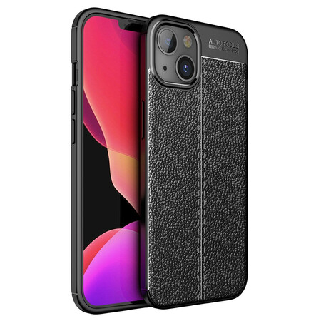 iPhone 13 Mini Cover Litschi-Lederoptik Double Line