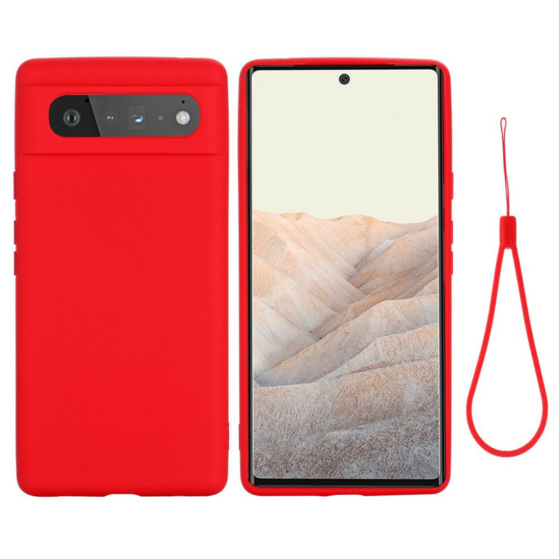 Google Pixel 6 Liquid Silicone Cover Mit Lanyard