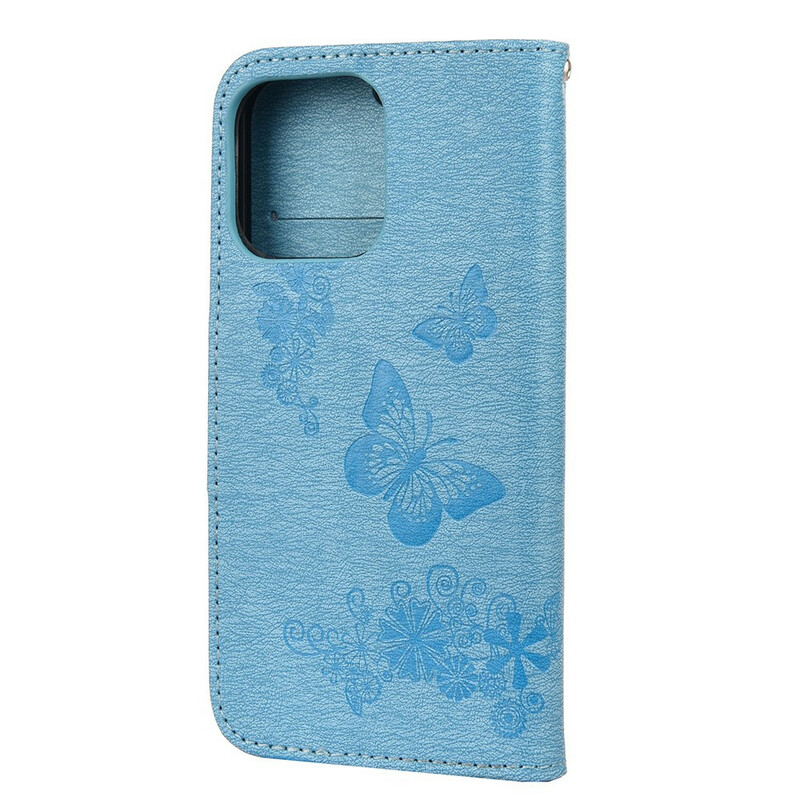 iPhone 13 Mini Hülle Splendid Schmetterlinge mit Riemen