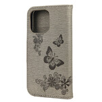 iPhone 13 Mini Hülle Splendid Schmetterlinge mit Riemen