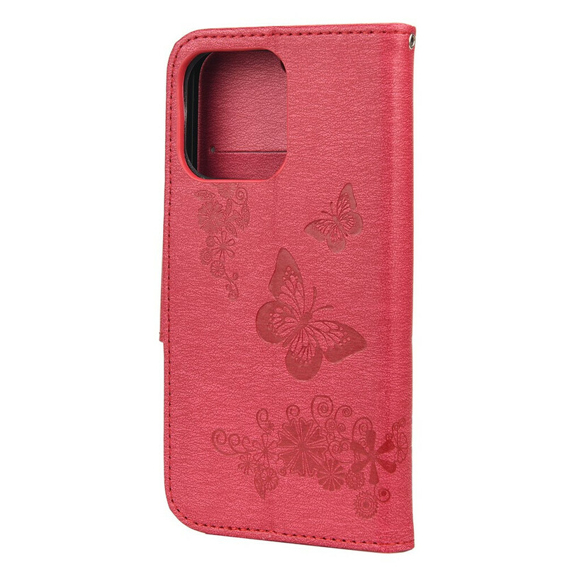 iPhone 13 Mini Hülle Splendid Schmetterlinge mit Riemen