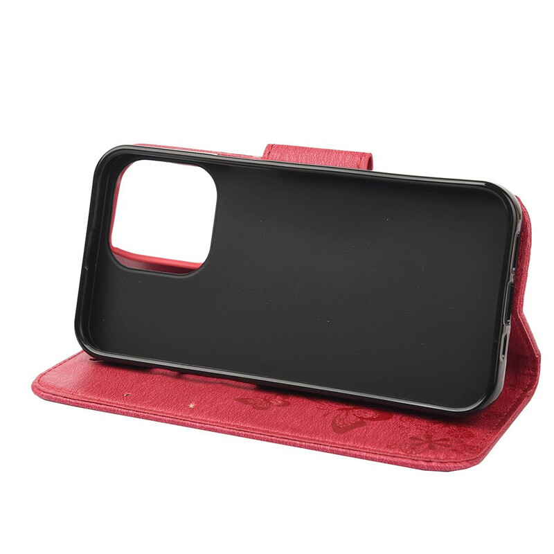 iPhone 13 Mini Hülle Splendid Schmetterlinge mit Riemen