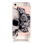 Transparentes iPhone SE/5/5S Cover Blumiger Totenkopf