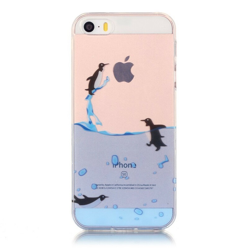 Transparentes iPhone SE/5/5S Cover Pinguin-Spiel