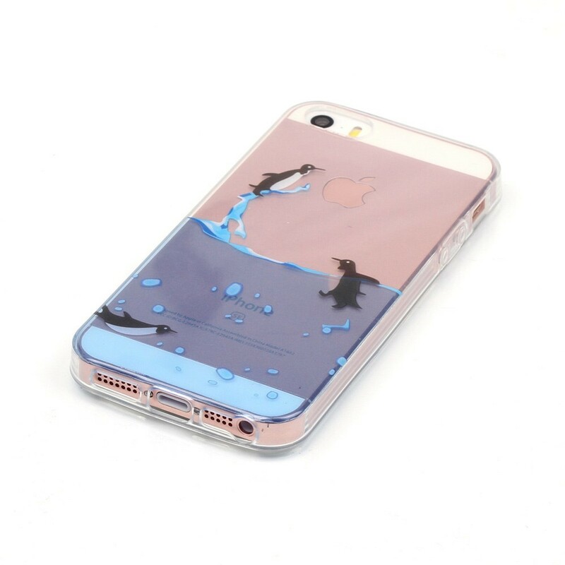 Transparentes iPhone SE/5/5S Cover Pinguin-Spiel