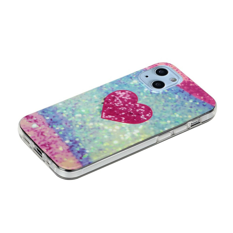 iPhone 13 Mini Marmor Glitter Cover