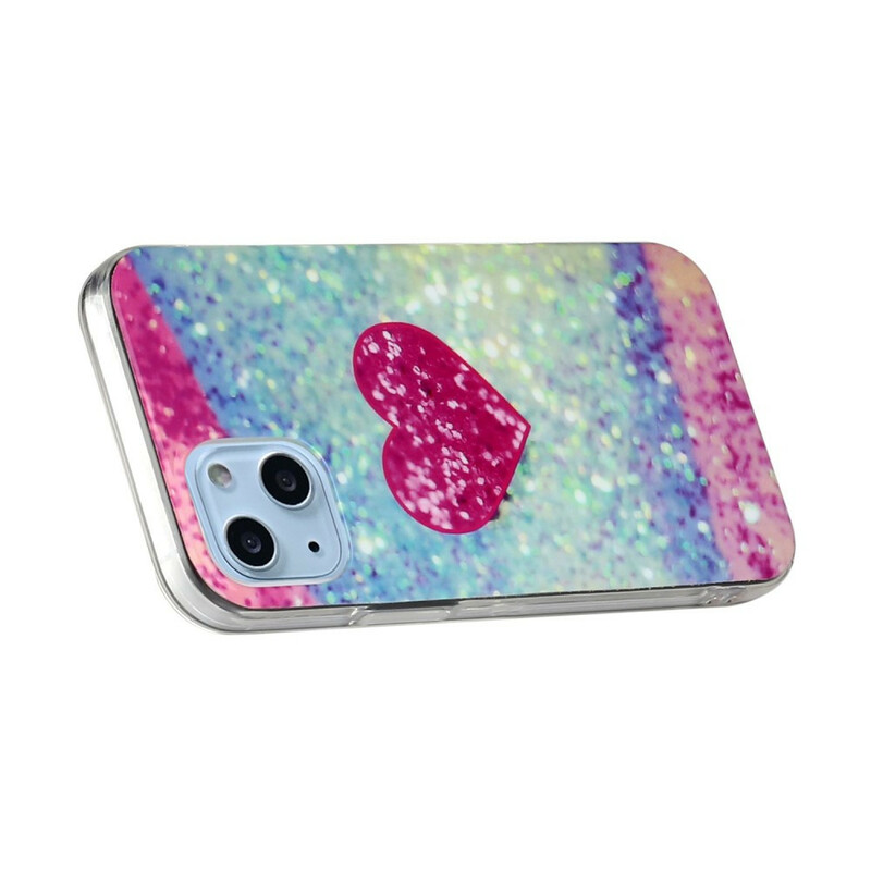 iPhone 13 Mini Marmor Glitter Cover