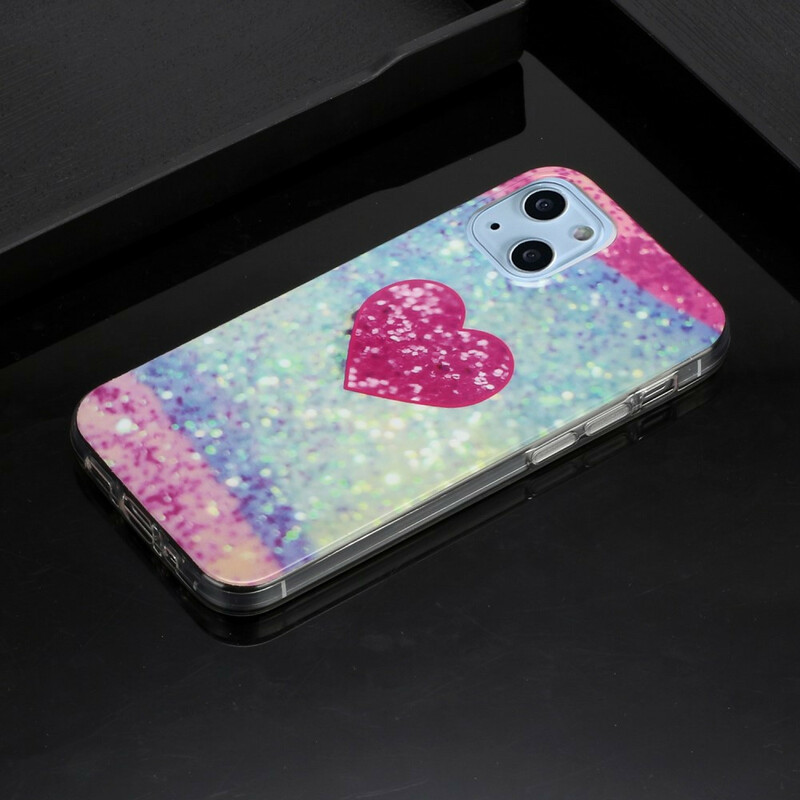 iPhone 13 Mini Marmor Glitter Cover