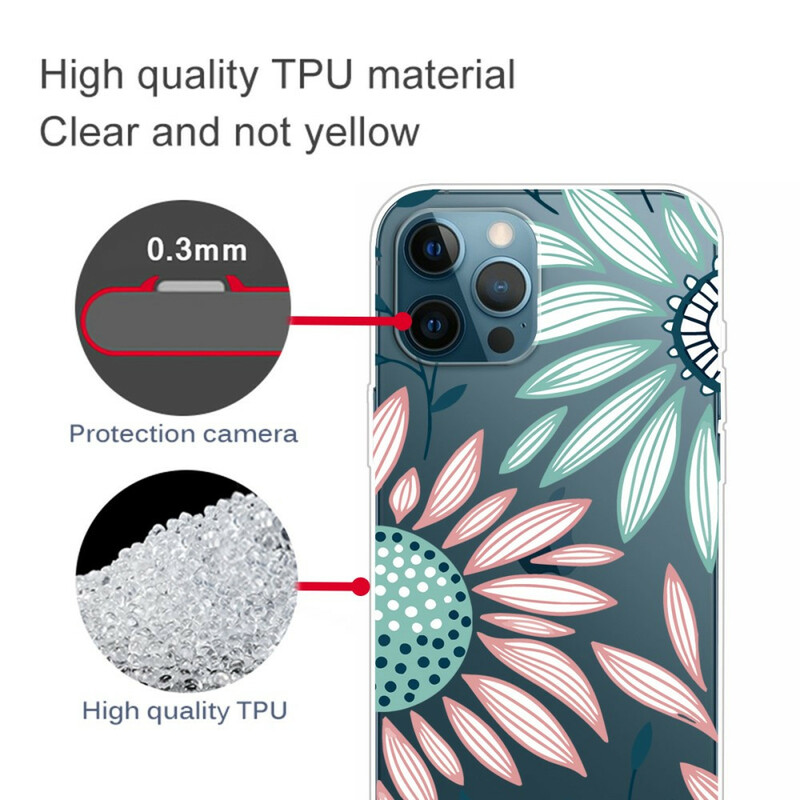 Transparentes iPhone 13 Pro Max Cover Eine Blume